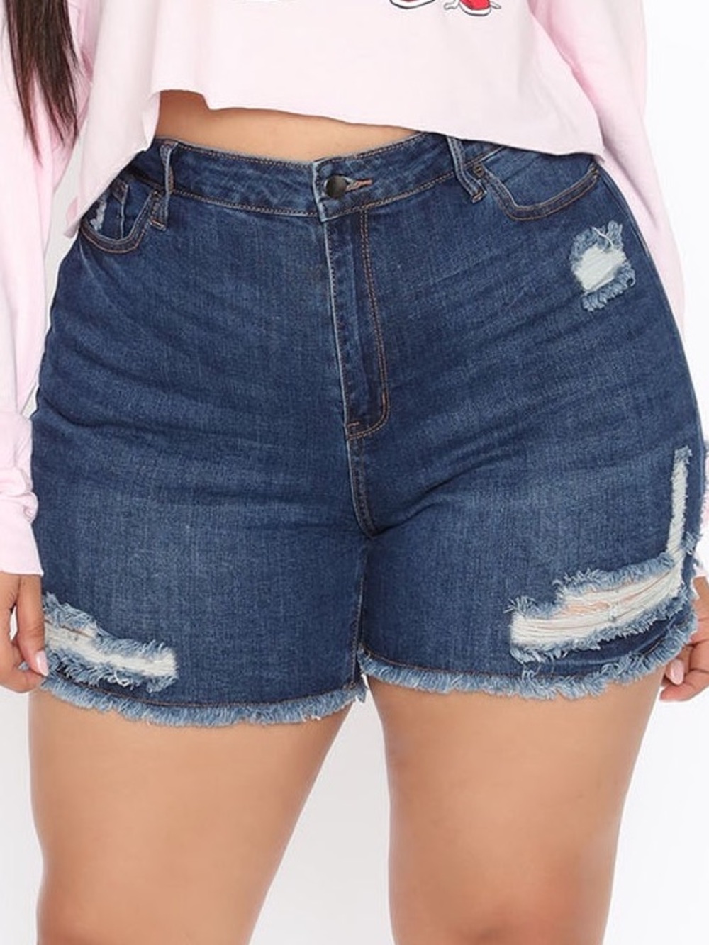 Fashion Nova Dark Denim Shorts-3X